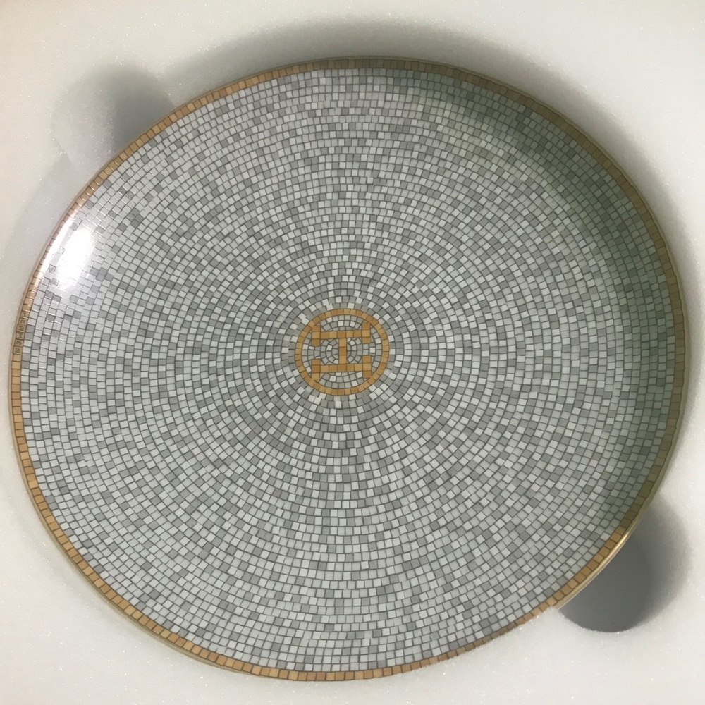 SOLD - Hermes Mosaique au 24 Round Plate in Gold